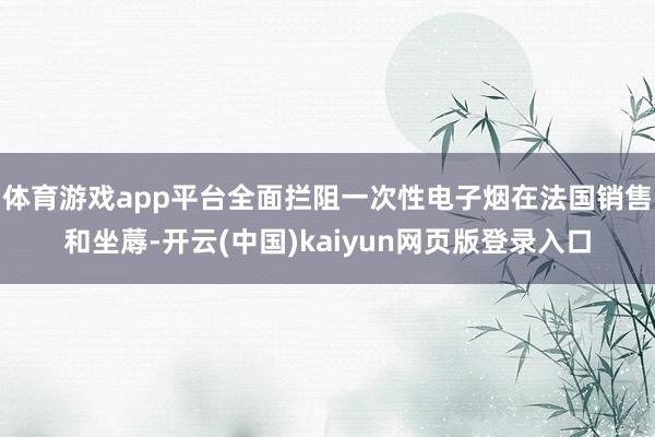 体育游戏app平台全面拦阻一次性电子烟在法国销售和坐蓐-开云(中国)kaiyun网页版登录入口