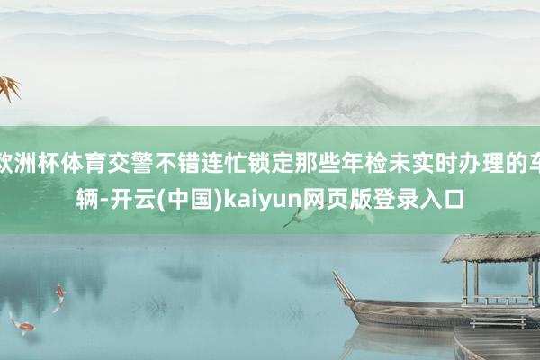 欧洲杯体育交警不错连忙锁定那些年检未实时办理的车辆-开云(中国)kaiyun网页版登录入口