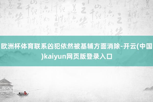 欧洲杯体育联系凶犯依然被基辅方面消除-开云(中国)kaiyun网页版登录入口